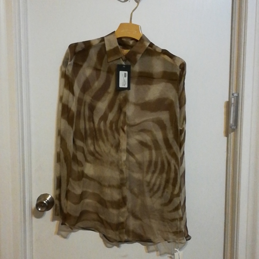 New Woman's camel chiffon blouse